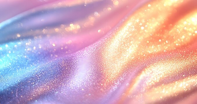 Shimmering Crystalline Texture with Iridescent Sparkles and Prismatic Reflections