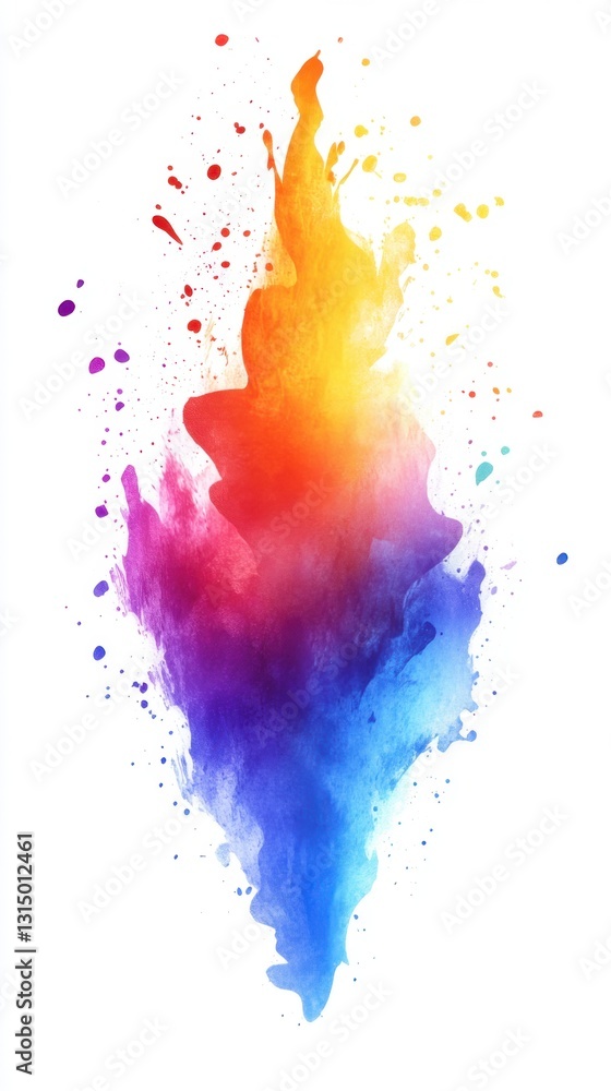 Aufkleber vibrant watercolor splash with dynamic gradient effect on white background artistic expression abstr