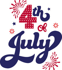 4th of July Handwritten Design Vector