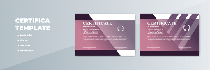 Fototapeta premium Printable A4 certificate templates; geometric background