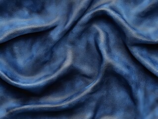 Fototapeta premium Seamless Pattern - Textured blue material with dramatic folds and soft light interplay.