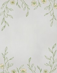 Delicate flower border highlighting soft blue textured surface, offering elegant minimalist backdrop for graphic design elements