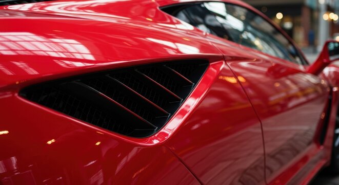 Close-Up of Exotic Car Side Air Intake Sculpted for Aerodynamics