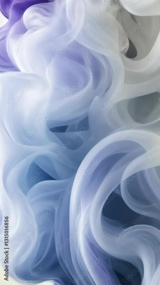 Poster abstract swirls of soft purple and white smoke create a mesmerizing visual display in a calm environ