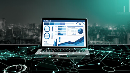 Business data dashboard provide business intelligence analytic for marketing strategy planning...