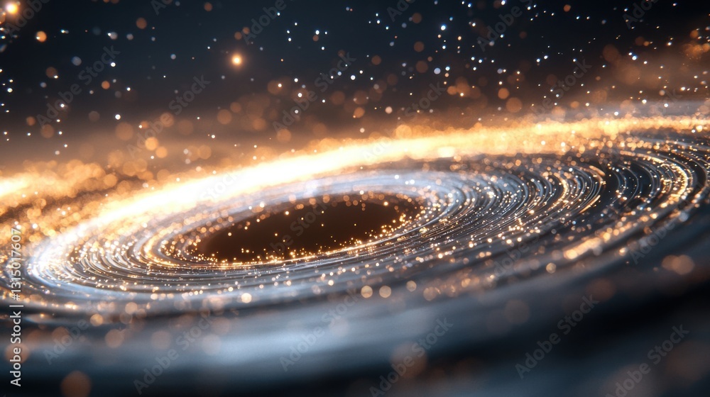 Canvas Prints a mesmerizing swirl of bright particles encircles a black hole, showcasing a dynamic cosmic environm