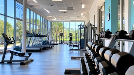 Fototapeta premium Friendly meeting at the gym, discussing plans. 