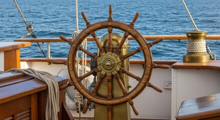 Weathered Ship's Wheel Close-up