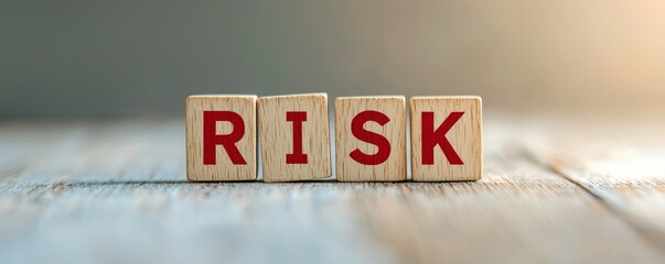 The image features wooden blocks spelling the word "RISK," symbolizing concepts related to uncertainty and decision-making.