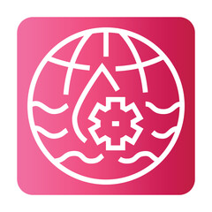 climate-sensitive water management color line icon for digital and print projects.  Minimal clean icons for apps and websites.