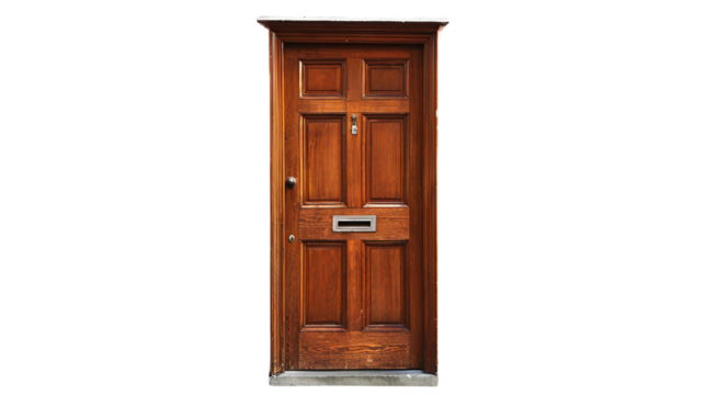 Door with Mail Slot on transparent background PNG.