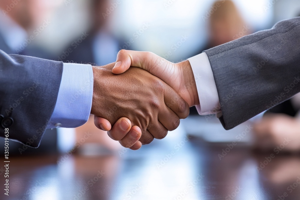 Poster a handshake during a business meeting is a vital component representing the agreement, commitment, a