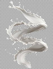 Obraz premium twisted milk splash, liquid or Yogurt splash, Milk Splash Photography Showcasing Fluid Motion on transparent background, png, psd 