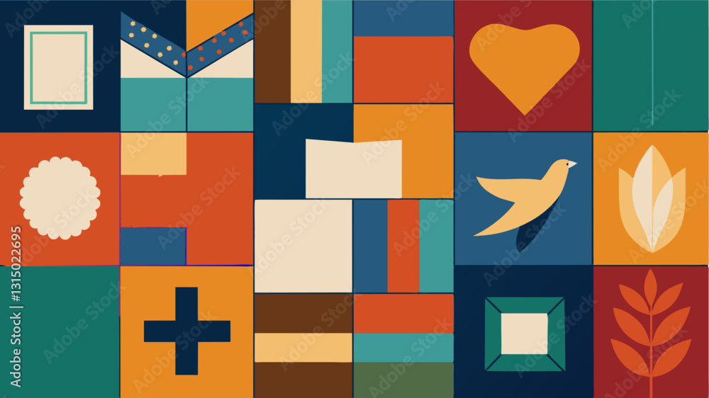 Poster members of a church congregation collaborated on a quilt each adding a patch with a meaningful bibli