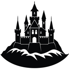 Obraz premium halloween castle vector illustration