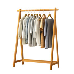 a rack with clothes on it and a shirt hanging on it