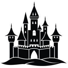 Obraz premium Fairy Tale Castle on white background