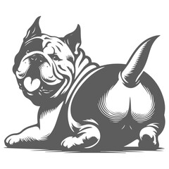 Cute American Bully Butt - Adorable Dog Illustration