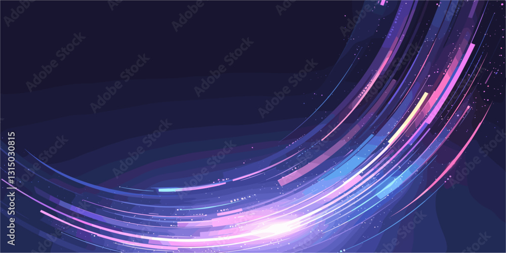 Poster abstract vector background with colorful light streaks in a flat style.