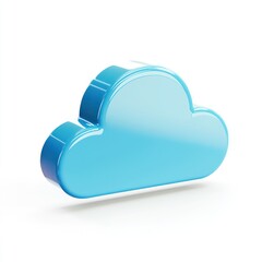 Detailed 3D cloud service icon on white.