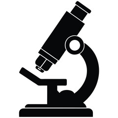 Vintage microscope illustration isolated on white with science and medical research tools