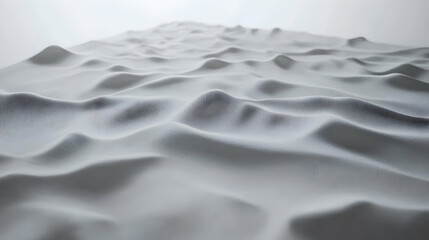 Abstract white textured landscape, undulating hills, minimalist background, design element
