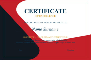 Fototapeta premium Red-black certificate of excellence template (2)