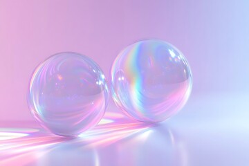 Stunning Pastel Iridescent Spheres Graphic Design
