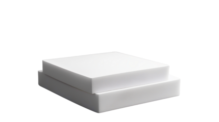 A pristine white thermocol sheet, 