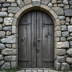 castle door texture with faded wood