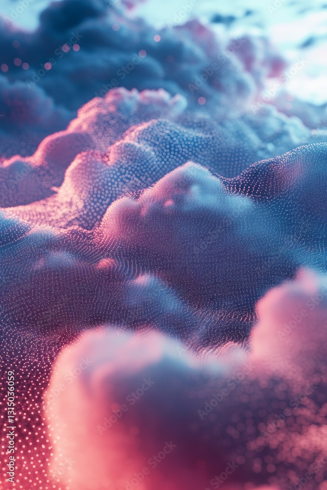 Poster this abstract image showcases a cloud formation with a dreamy texture and soft colors, creating a se