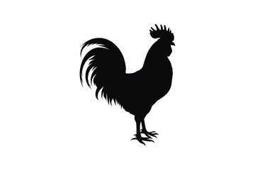 Rooster Silhouette Clipart - Farm Animal, Poultry, Rustic Graphic Design