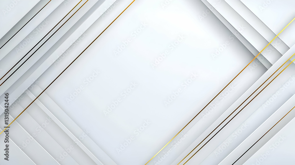 Poster abstract white and gold lines background with 3d effect geometric shapes minimalist design modern lu