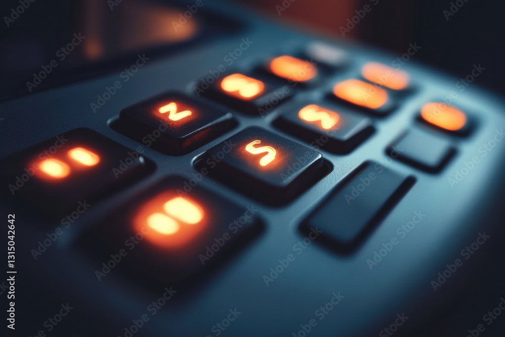 Leinwandbilder close up of illuminated security keypad in dimly lit office space showcasing modern design and enhan