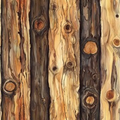 A close-up of a rustic wood texture showcasing natural patterns and earthy tones Seamless Texture
