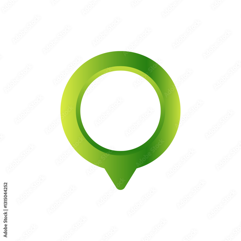 Poster the image shows a green gradient location pin with a circular center, often used for map interfaces.