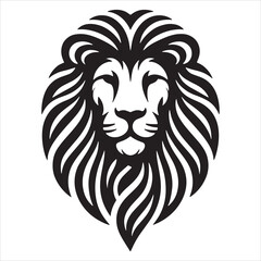 Lion head silhouette vector logo