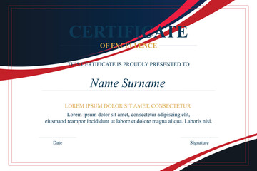 Red-white-blue award certificate template