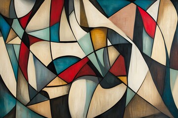 Fototapeta premium Cubist-Inspired Easter Eggs with Angular Shapes and Bold Lines