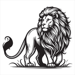 Lion silhouette vector logo