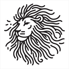 Lion head silhouette vector logo