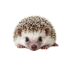 Obraz premium Adorable baby hedgehog with soft quills and tiny paws lying peacefully on a soft surface Perfect for conveying comfort and cuteness