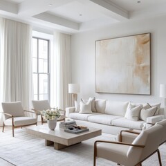 A living room with a modern and elegant atmosphere