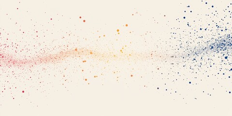 This vibrant abstract image showcases a colorful powder explosion, blending reds, oranges, and blues against a light background, perfect for artistic and creative projects.