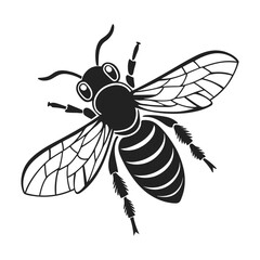Honey Bee silhouettes and icons. Black flat color simple elegant white background Honey Bee animal vector and illustration.