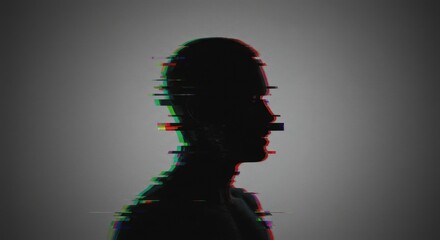 Fototapeta premium Deconstructed Silhouette in Cyberpunk Glitch