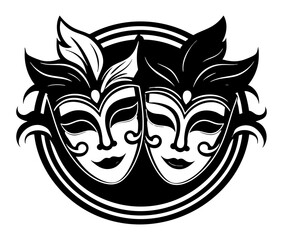 Maski teatralne ilustracja