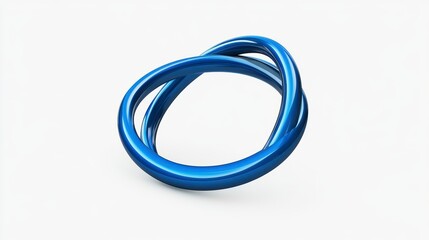 Abstract Intertwined Blue Rings on White Background