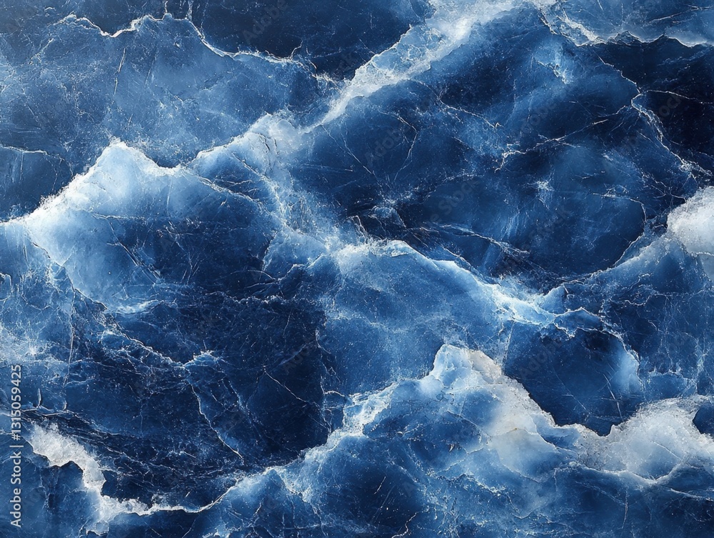 Poster abstract blue marble texture with white veins creating a dynamic and elegant pattern perfect for bac