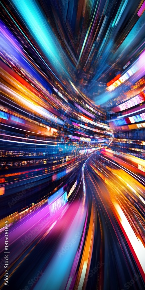 Aufkleber a vibrant and colorful abstract background showcasing dynamic light trails and motion blur. this art